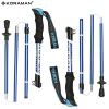 KORAMAN 1pair Collapsible Trekking Poles; 37-43" Adjustable Lightweight Quick-Lock Hiking Walking Sticks With Carrying Bags