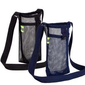 2pcs Water Bottle Holder ; With Adjustable Shoulder Strap For Outdoor Sports Gym Hiking Camping Walking (Color: Black+Navy Blue)