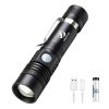 Ultra Bright LED Flashlight With T6 LED lamp beads Waterproof Torch Zoomable 4 lighting modes Multi-function USB charging